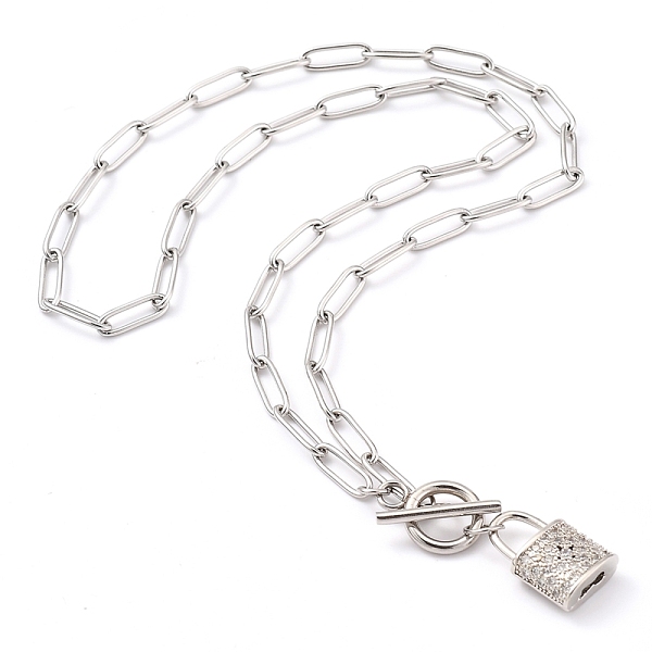PandaHall Brass Micro Pave Clear Cubic Zirconia Pendant Necklaces, with 304 Stainless Steel Paperclip Chains and Toggle Clasps, Lock...
PandaHall Brass Micro Pave Clear Cubic Zirconia Pendant Necklaces, with 304 Stainless Steel Paperclip Chains and Toggle Clasps, Lock...