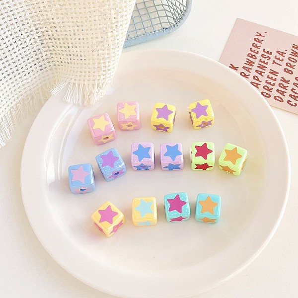 PandaHall Opaque Acrylic Bead, Square with Star, Mixed Color, 14.2x18.6x18.6mm, Hole: 4mm Acrylic Square Multicolor
PandaHall Opaque Acrylic Bead, Square with Star, Mixed Color, 14.2x18.6x18.6mm, Hole: 4mm Acrylic Square Multicolor