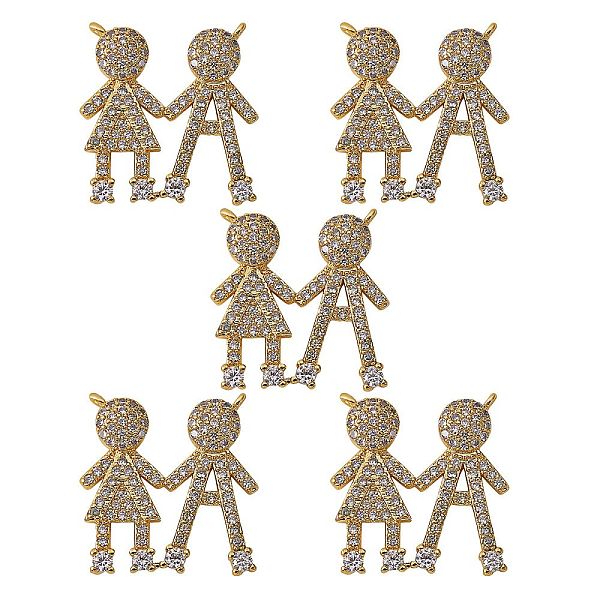 PandaHall 5Pcs Brass Micro Pave Clear Cubic Zirconia Pendants, Nickel Free, Couples, Real 16K Gold Plated, 18.5x18x3mm, Hole: 1mm...
PandaHall 5Pcs Brass Micro Pave Clear Cubic Zirconia Pendants, Nickel Free, Couples, Real 16K Gold Plated, 18.5x18x3mm, Hole: 1mm...