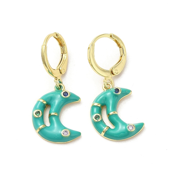 PandaHall Crescent Moon Real 18K Gold Plated Brass Dangle Leverback Earrings, with Enamel and Cubic Zirconia, Turquoise, 29.5x13mm Cubic..., Green
PandaHall Crescent Moon Real 18K Gold Plated Brass Dangle Leverback Earrings, with Enamel and Cubic Zirconia, Turquoise, 29.5x13mm Cubic..., Green