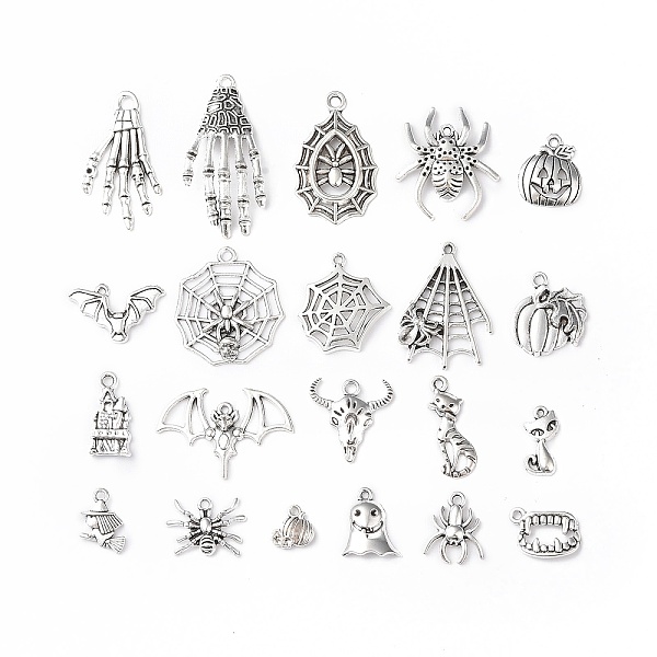 PandaHall Tibetan Style Alloy Pendants, Halloween Theme Mixed Shapes Charms, Antique Silver, 17~42x8.5~20x2~4mm, Hole: 1.2~2.5mm, 50pcs/set...
PandaHall Tibetan Style Alloy Pendants, Halloween Theme Mixed Shapes Charms, Antique Silver, 17~42x8.5~20x2~4mm, Hole: 1.2~2.5mm, 50pcs/set...
