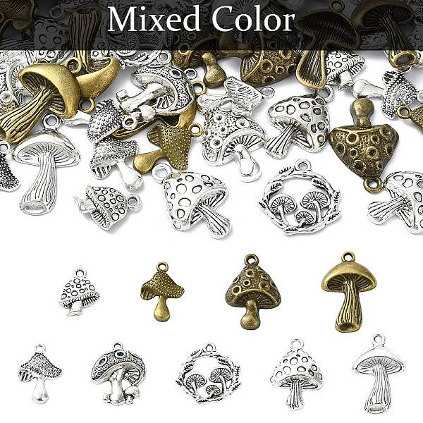 PandaHall 60Pcs 15 Styles Tibetan Style Alloy Pendants, Mushroom, Mixed Color, 15.5~29.4x11.5~21x1.5~6mm, Hole: 1.5~2.2mm, 4pcs/style Alloy...
PandaHall 60Pcs 15 Styles Tibetan Style Alloy Pendants, Mushroom, Mixed Color, 15.5~29.4x11.5~21x1.5~6mm, Hole: 1.5~2.2mm, 4pcs/style Alloy...