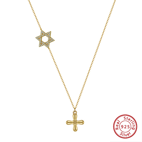 PandaHall 925 Sterling Silver Cable Chain Necklaces, Micro Pave 5A Cubic Zirconia Star Charms, Cross Pendant Necklaces , Real 14K Gold..., Clear
PandaHall 925 Sterling Silver Cable Chain Necklaces, Micro Pave 5A Cubic Zirconia Star Charms, Cross Pendant Necklaces , Real 14K Gold..., Clear