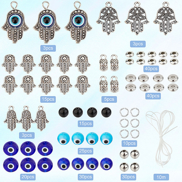 PandaHall SUNNYCLUE 1 Box 240Pcs 6 String Evil Eye Bracelets Making Kit 8mm/10mm Evil Eye Beads Bulk Lampwork Glass Beads Blue Hamsa Hand...
PandaHall SUNNYCLUE 1 Box 240Pcs 6 String Evil Eye Bracelets Making Kit 8mm/10mm Evil Eye Beads Bulk Lampwork Glass Beads Blue Hamsa Hand...