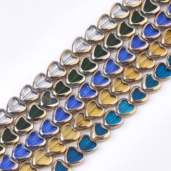 PandaHall Electroplate Glass Beads Strands, Edge Plated, Heart, Mixed Color, 10x10x4mm, Hole: 1mm, about 30pcs/strand, 11.4 inch Glass Heart..., Multicolor
PandaHall Electroplate Glass Beads Strands, Edge Plated, Heart, Mixed Color, 10x10x4mm, Hole: 1mm, about 30pcs/strand, 11.4 inch Glass Heart..., Multicolor