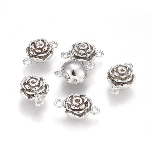 PandaHall Brass Magnetic Clasps with Loops, Flower, Platinum, 12.7x19.5x9.2mm, Hole: 1.8mm Brass Flower
PandaHall Brass Magnetic Clasps with Loops, Flower, Platinum, 12.7x19.5x9.2mm, Hole: 1.8mm Brass Flower