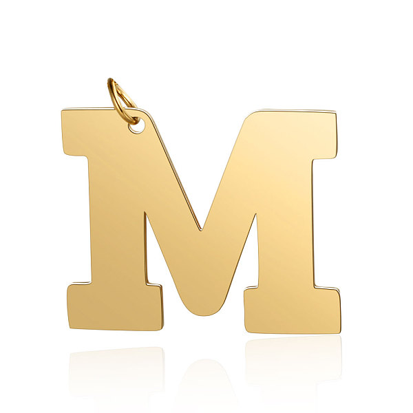 PandaHall 201 Stainless Steel Pendants, Letter, Golden, Letter.M, 29.5x36x1.5mm, Hole: 4.5mm 201 Stainless Steel Letter M
PandaHall 201 Stainless Steel Pendants, Letter, Golden, Letter.M, 29.5x36x1.5mm, Hole: 4.5mm 201 Stainless Steel Letter M