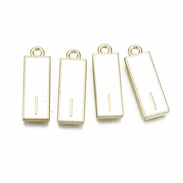 PandaHall Alloy Enamel Pendants, Cadmium Free & Lead Free, Rectangle with Initial Letters, Light Gold, Letter.I, 23.5x8x2mm, Hole: 1.8mm..., White
PandaHall Alloy Enamel Pendants, Cadmium Free & Lead Free, Rectangle with Initial Letters, Light Gold, Letter.I, 23.5x8x2mm, Hole: 1.8mm..., White