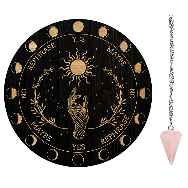 PandaHall AHANDMAKER Magic Hand Sun Pendulum Board, 7.8" Dowsing Divination Metaphysical Message Board Wooden Carven Board with Crystal..., Multicolor
PandaHall AHANDMAKER Magic Hand Sun Pendulum Board, 7.8" Dowsing Divination Metaphysical Message Board Wooden Carven Board with Crystal..., Multicolor