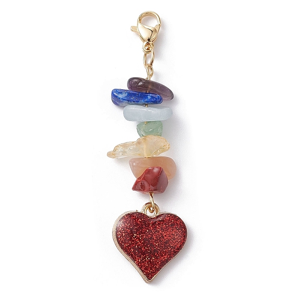 PandaHall Chakra Gemstone Chip Pendant Decoration, with Heart/Oval Alloy Enamel Pendant and 304 Stainless Steel Lobster Claw Clasps..., Multicolor
PandaHall Chakra Gemstone Chip Pendant Decoration, with Heart/Oval Alloy Enamel Pendant and 304 Stainless Steel Lobster Claw Clasps..., Multicolor