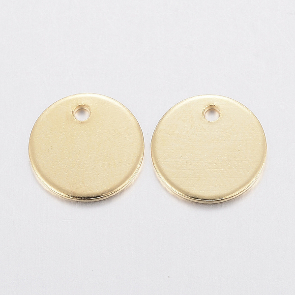 PandaHall 304 Stainless Steel Charms, Stamping Blank Tag, Flat Round, Golden, 6x0.8mm, Hole: 1.2mm 304 Stainless Steel Flat Round
PandaHall 304 Stainless Steel Charms, Stamping Blank Tag, Flat Round, Golden, 6x0.8mm, Hole: 1.2mm 304 Stainless Steel Flat Round