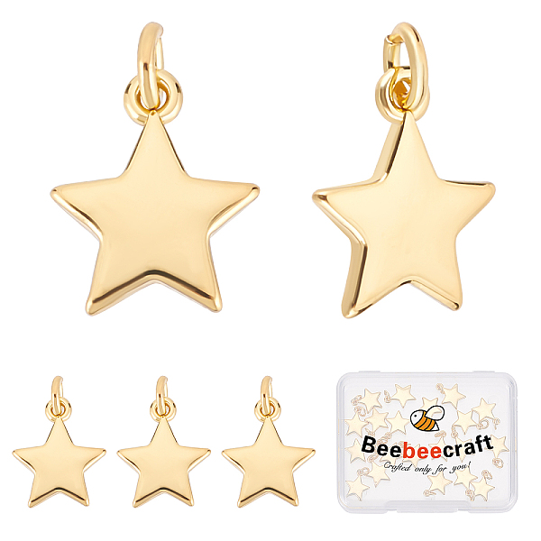 PandaHall Beebeecraft 20Pcs Brass Pendants, Long-Lasting Plated, Star, Real 18K Gold Plated, 11.5x10x1.5mm, Jump Ring: 5x0.7mm, Inner...
PandaHall Beebeecraft 20Pcs Brass Pendants, Long-Lasting Plated, Star, Real 18K Gold Plated, 11.5x10x1.5mm, Jump Ring: 5x0.7mm, Inner...