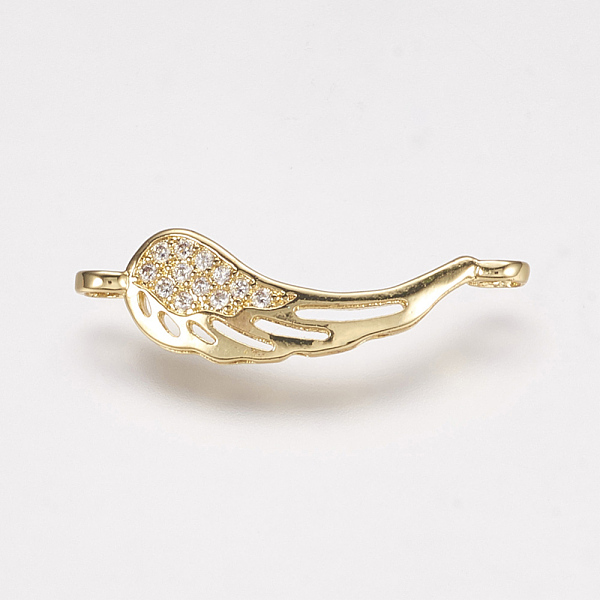 PandaHall Brass Micro Pave Cubic Zirconia Links, Wing, Golden, 8.5x26.5x2mm, Hole: 2mm Brass+Cubic Zirconia Wing
PandaHall Brass Micro Pave Cubic Zirconia Links, Wing, Golden, 8.5x26.5x2mm, Hole: 2mm Brass+Cubic Zirconia Wing