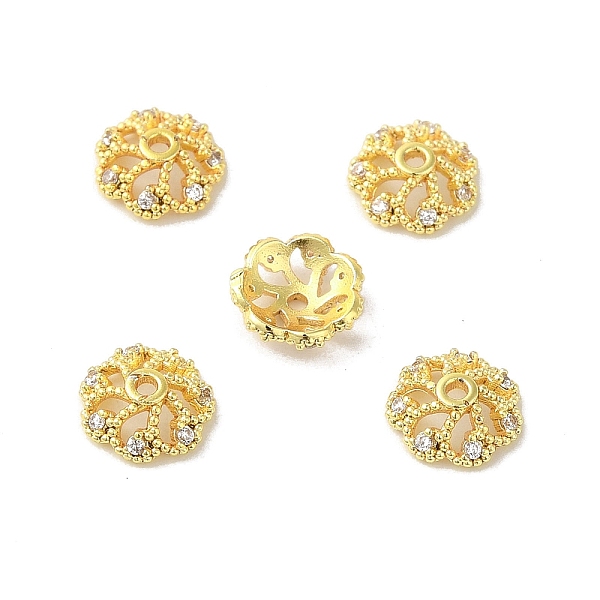 PandaHall Rack Plating Brass Beads Caps, with Clear Cubic Zirconia, Long-Lasting Plated, Lead Free & Cadmium Free, Flower, Real 18K Gold...
PandaHall Rack Plating Brass Beads Caps, with Clear Cubic Zirconia, Long-Lasting Plated, Lead Free & Cadmium Free, Flower, Real 18K Gold...