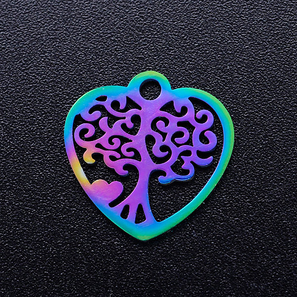 PandaHall Ion Plating(IP) 201 Stainless Steel Pendants, Heart with Tree of Life, Rainbow Color, 15.5x15.5x1mm, Hole: 1.8mm 201 Stainless...
PandaHall Ion Plating(IP) 201 Stainless Steel Pendants, Heart with Tree of Life, Rainbow Color, 15.5x15.5x1mm, Hole: 1.8mm 201 Stainless...