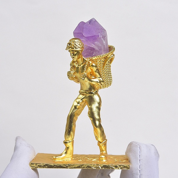 PandaHall Alloy Miner Ornaments with Raw Natural Amethyst, for Office Home Display Decorations, 52x75mm Amethyst Human
PandaHall Alloy Miner Ornaments with Raw Natural Amethyst, for Office Home Display Decorations, 52x75mm Amethyst Human