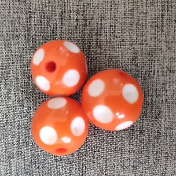 PandaHall Opaque Resin Beads, Round, with Polka Dot Pattern, Dark Orange, 18mm, Hole: 1.5mm, 200pcs/bag Resin Round
PandaHall Opaque Resin Beads, Round, with Polka Dot Pattern, Dark Orange, 18mm, Hole: 1.5mm, 200pcs/bag Resin Round