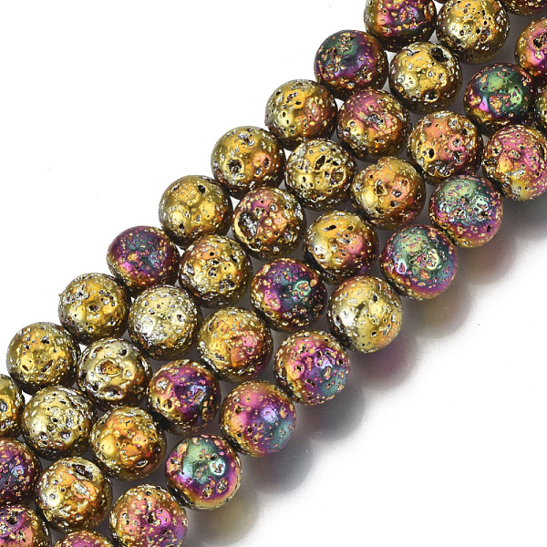 PandaHall Electroplated Natural Lava Rock Beads Strands, Round, Bumpy, Goldenrod, 8.5mm, Hole: 1mm, about 47pcs/Strand, 15.35 inch(39cm)..., Gold
PandaHall Electroplated Natural Lava Rock Beads Strands, Round, Bumpy, Goldenrod, 8.5mm, Hole: 1mm, about 47pcs/Strand, 15.35 inch(39cm)..., Gold