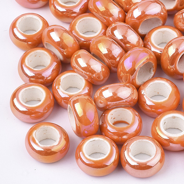 PandaHall Electroplate Porcelain Beads, Large Hole Beads, AB Color Plated, Rondelle, Coral, 12~13x6.5mm, Hole: 6mm Porcelain Rondelle Red
PandaHall Electroplate Porcelain Beads, Large Hole Beads, AB Color Plated, Rondelle, Coral, 12~13x6.5mm, Hole: 6mm Porcelain Rondelle Red