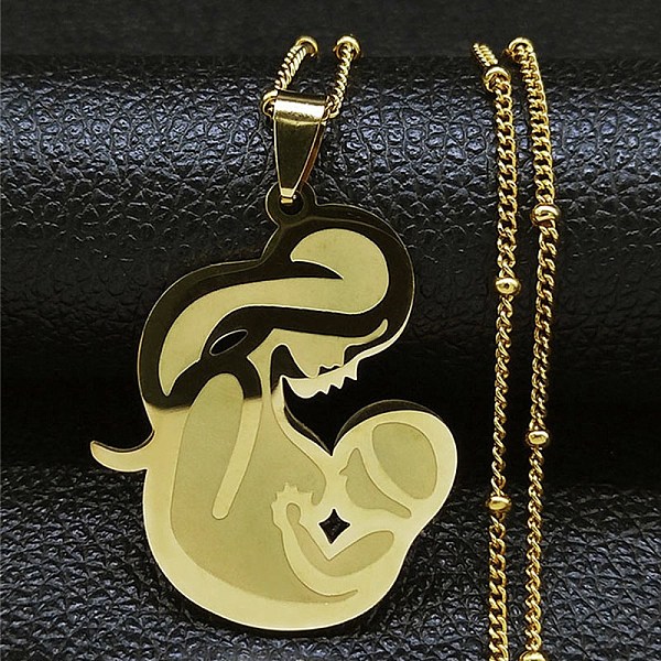 PandaHall 304 Stainless Steel Pendant Necklaces, Mother with Baby, Golden, 19.69 inch(50cm) 304 Stainless Steel Human
PandaHall 304 Stainless Steel Pendant Necklaces, Mother with Baby, Golden, 19.69 inch(50cm) 304 Stainless Steel Human