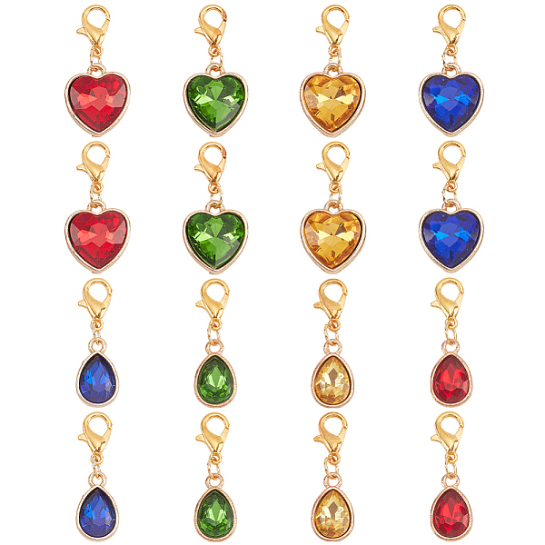 PandaHall 16Pcs 2 Style Alloy with Glass Rhinestone Pendant Decorations, with Alloy Lobster Claw Clasps, Teardrop & Heart, Mixed Color..., Multicolor
PandaHall 16Pcs 2 Style Alloy with Glass Rhinestone Pendant Decorations, with Alloy Lobster Claw Clasps, Teardrop & Heart, Mixed Color..., Multicolor