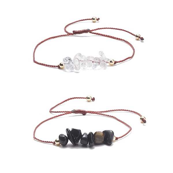 PandaHall 2Pcs 2 Style Natural Quartz Crystal & Obsidian Chips Beaded Bracelets Set with Synthetic Hematite, Gemstone Adjustable Bracelets...
PandaHall 2Pcs 2 Style Natural Quartz Crystal & Obsidian Chips Beaded Bracelets Set with Synthetic Hematite, Gemstone Adjustable Bracelets...
