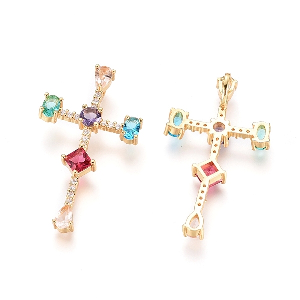 PandaHall Brass Micro Pave Cubic Zirconia Pendants, Long-Lasting Plated, Cross, Colorful, Golden, 43x24x4.5mm, Hole: 6x2.5mm Brass+Cubic...
PandaHall Brass Micro Pave Cubic Zirconia Pendants, Long-Lasting Plated, Cross, Colorful, Golden, 43x24x4.5mm, Hole: 6x2.5mm Brass+Cubic...