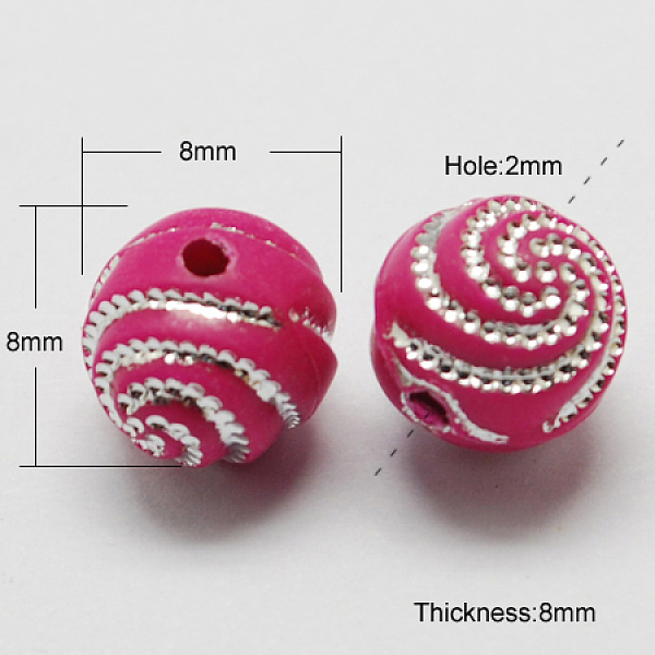 PandaHall Plating Acrylic Beads, Metal Enlaced, Round, Cerise, 7~8x7~8x7~8mm, Hole: 2mm, about 1800pcs/500g Acrylic Round Red
PandaHall Plating Acrylic Beads, Metal Enlaced, Round, Cerise, 7~8x7~8x7~8mm, Hole: 2mm, about 1800pcs/500g Acrylic Round Red