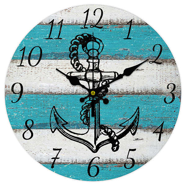 PandaHall MDF Printed Wall Clock, for Home Living Room Bedroom Decoration, Flat Round, Anchor & Helm, 300mm Wood Anchor & Helm Green
PandaHall MDF Printed Wall Clock, for Home Living Room Bedroom Decoration, Flat Round, Anchor & Helm, 300mm Wood Anchor & Helm Green