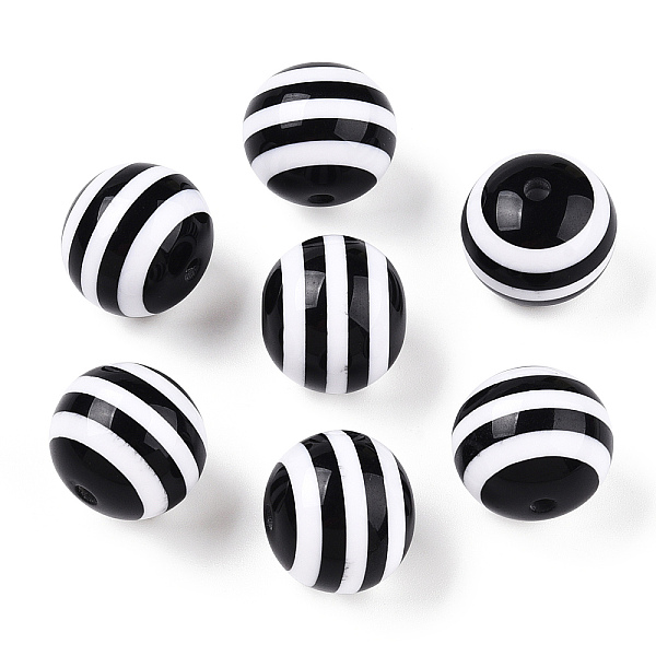 PandaHall Round Striped Resin Beads, Black, 20x18mm, Hole: 3mm. Resin Round Black
PandaHall Round Striped Resin Beads, Black, 20x18mm, Hole: 3mm. Resin Round Black