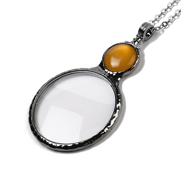 PandaHall Flat Round Glass Magnifying Pendant Necklace for Women, Gunmetal, Dark Goldenrod, 22.05 inch(56cm) Glass
PandaHall Flat Round Glass Magnifying Pendant Necklace for Women, Gunmetal, Dark Goldenrod, 22.05 inch(56cm) Glass