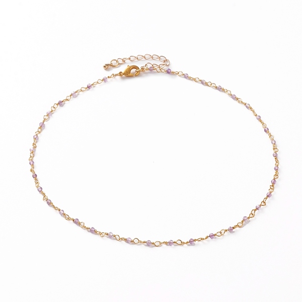 PandaHall Faceted Round Natural Amethyst Beaded Necklaces, with Brass Lobster Claw Clasps, Golden, 16-1/8 inch(41cm) Amethyst Purple
PandaHall Faceted Round Natural Amethyst Beaded Necklaces, with Brass Lobster Claw Clasps, Golden, 16-1/8 inch(41cm) Amethyst Purple