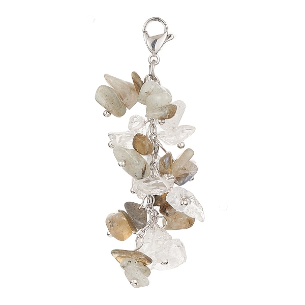 PandaHall Natural Quartz Crystal & Labradorite Chip Beaded Pendant Decorations, 304 Stainless Steel Lobster Claw Clasps, 66~69mm Mixed Stone...
PandaHall Natural Quartz Crystal & Labradorite Chip Beaded Pendant Decorations, 304 Stainless Steel Lobster Claw Clasps, 66~69mm Mixed Stone...