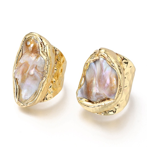 PandaHall Natural Baroque Pearl Keshi Pearl Wide Band Rings, Cuff Rings, Open Rings, with Brass Findings, Hammered, Nuggets, Golden, Inner...
PandaHall Natural Baroque Pearl Keshi Pearl Wide Band Rings, Cuff Rings, Open Rings, with Brass Findings, Hammered, Nuggets, Golden, Inner...