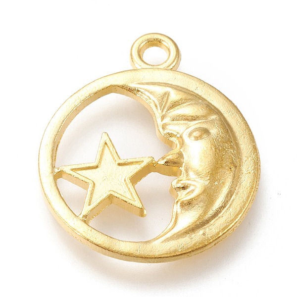 PandaHall Alloy Pendants, Cadmium Free & Lead Free, Flat Round with Moon & Star, Golden, 31x25x3mm, Hole: 2.6mm Alloy Flat Round
PandaHall Alloy Pendants, Cadmium Free & Lead Free, Flat Round with Moon & Star, Golden, 31x25x3mm, Hole: 2.6mm Alloy Flat Round