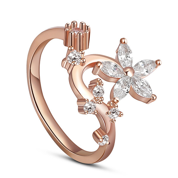 PandaHall SHEGRACE 925 Sterling Silver Cuff Rings, Open Rings, with Grade AAA Cubic Zirconia, Flower, Rose Gold, Size 6, 16mm Sterling..., Clear
PandaHall SHEGRACE 925 Sterling Silver Cuff Rings, Open Rings, with Grade AAA Cubic Zirconia, Flower, Rose Gold, Size 6, 16mm Sterling..., Clear