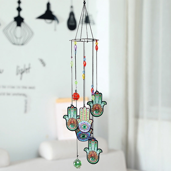PandaHall Printed Iron Wind Chime, with Glass Beads, for Outdoor Garden Home Hanging Decoration, Hamsa Hand, 580mm Iron Hamsa Hand
PandaHall Printed Iron Wind Chime, with Glass Beads, for Outdoor Garden Home Hanging Decoration, Hamsa Hand, 580mm Iron Hamsa Hand