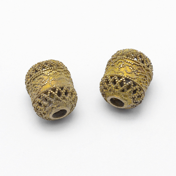 PandaHall Brass Filigree Beads, Lead Free & Cadmium Free & Nickel Free, Barrel, Raw(Unplated), 14x11.5mm, Hole: 3.5mm Brass Barrel
PandaHall Brass Filigree Beads, Lead Free & Cadmium Free & Nickel Free, Barrel, Raw(Unplated), 14x11.5mm, Hole: 3.5mm Brass Barrel