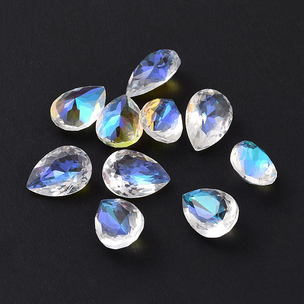 PandaHall Glass Rhinestone Cabochons, Pointed Back, Faceted, Teardop, Crystal AB, 10x7x5mm Glass Rhinestone Teardrop White
PandaHall Glass Rhinestone Cabochons, Pointed Back, Faceted, Teardop, Crystal AB, 10x7x5mm Glass Rhinestone Teardrop White
