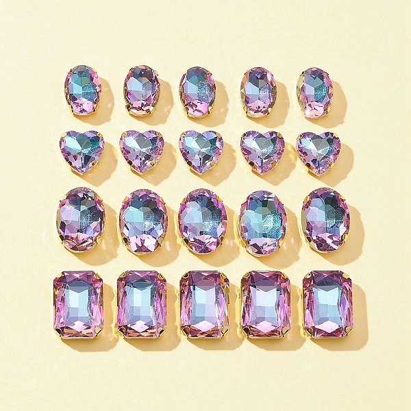 PandaHall 20Pcs 4 Styles Heart & Oval & Rectangle Sew on Rhinestone, Faceted Glass Rhinestone, Multi-Strand Links, Vitrail Light..., Purple
PandaHall 20Pcs 4 Styles Heart & Oval & Rectangle Sew on Rhinestone, Faceted Glass Rhinestone, Multi-Strand Links, Vitrail Light..., Purple