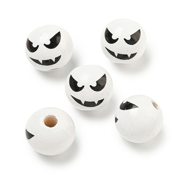 PandaHall Printed Wood European Beads, Halloween Theme Beads, Round, White, 15.5~16mm, Hole: 4~4.5mm Wood Round White
PandaHall Printed Wood European Beads, Halloween Theme Beads, Round, White, 15.5~16mm, Hole: 4~4.5mm Wood Round White