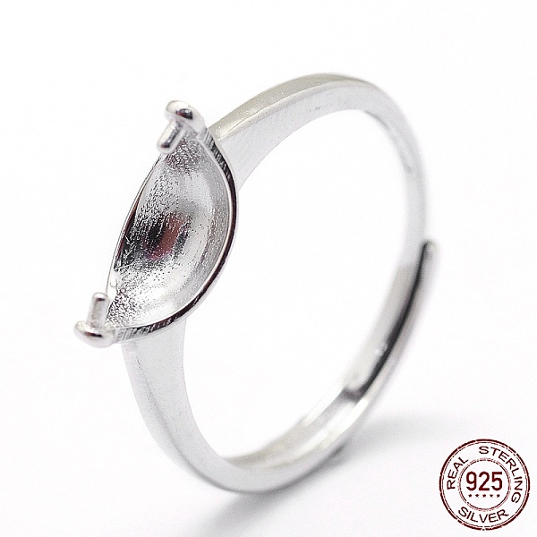 PandaHall Adjustable Rhodium Plated Sterling Silver Ring Components, For Half Drilled Beads, with 925 Stamp, Platinum, Tray: 9x5.5mm, 17mm...
PandaHall Adjustable Rhodium Plated Sterling Silver Ring Components, For Half Drilled Beads, with 925 Stamp, Platinum, Tray: 9x5.5mm, 17mm...