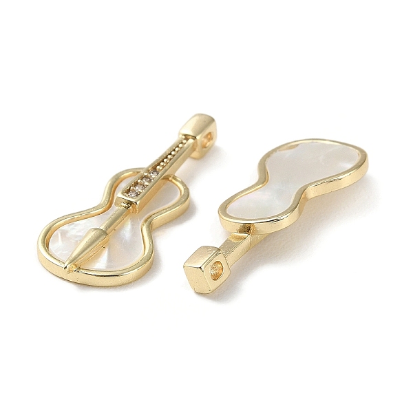 PandaHall Natural White Shell Musical Instrument Pendants, Brass Micro Pave Clear Cubic Zirconia Guitar Charms, Real 18K Gold Plated...
PandaHall Natural White Shell Musical Instrument Pendants, Brass Micro Pave Clear Cubic Zirconia Guitar Charms, Real 18K Gold Plated...