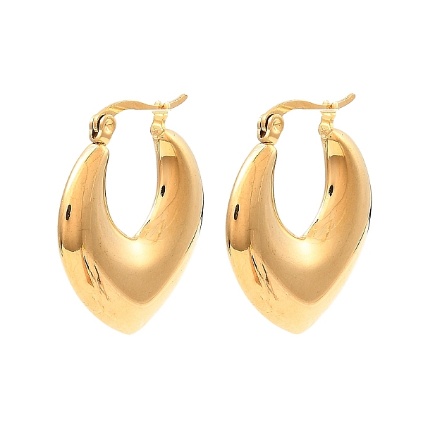 PandaHall 304 Stainless Steel Thick Hoop Earrings for Women, Teardrop, Real 18K Gold Plated, 28x4.5x26mm 304 Stainless Steel Teardrop
PandaHall 304 Stainless Steel Thick Hoop Earrings for Women, Teardrop, Real 18K Gold Plated, 28x4.5x26mm 304 Stainless Steel Teardrop