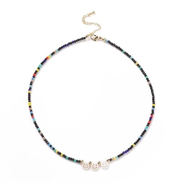 PandaHall Shell Smiling Face & Glass Beaded Necklace for Women, Colorful, 17.17 inch(43.6cm) Glass Smiling Face
PandaHall Shell Smiling Face & Glass Beaded Necklace for Women, Colorful, 17.17 inch(43.6cm) Glass Smiling Face