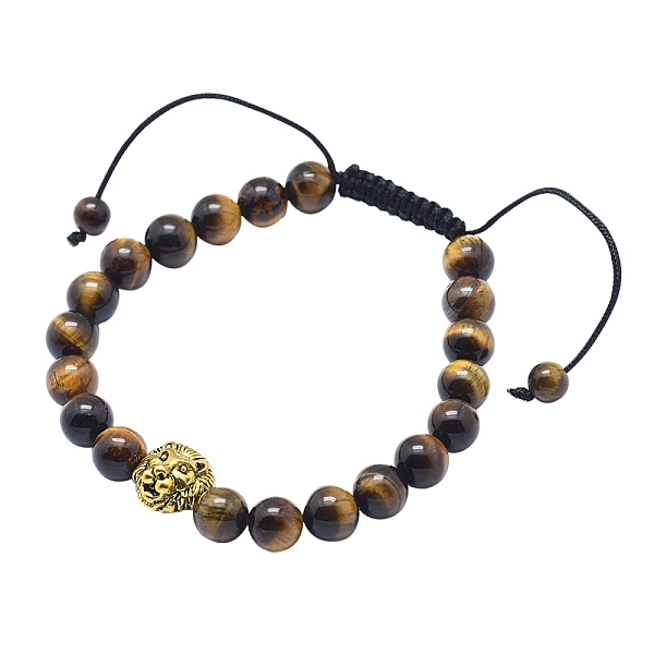 PandaHall Adjustable Alloy Lion Braided Bead Bracelets, with Natural Tiger Eye Beads, Antique Golden, 2-1/4 inch(57mm) Tiger Eye
PandaHall Adjustable Alloy Lion Braided Bead Bracelets, with Natural Tiger Eye Beads, Antique Golden, 2-1/4 inch(57mm) Tiger Eye