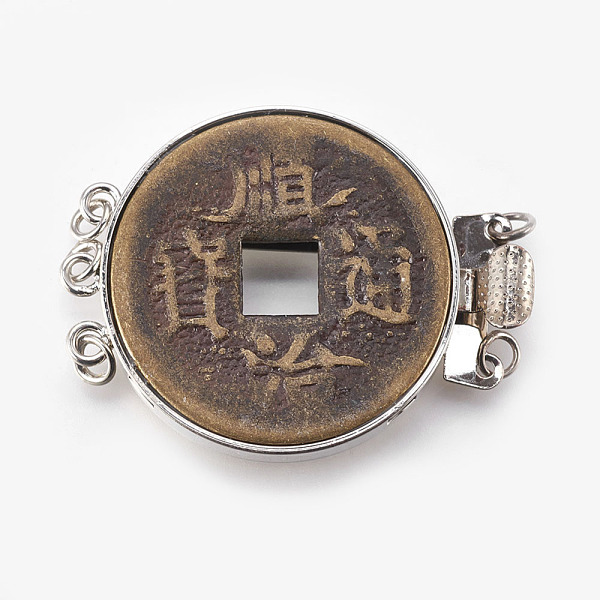 PandaHall Brass Box Clasps, Ancient Money, Mixed Color, 26x35x5mm, Hole: 1.5mm Brass Flat Round
PandaHall Brass Box Clasps, Ancient Money, Mixed Color, 26x35x5mm, Hole: 1.5mm Brass Flat Round