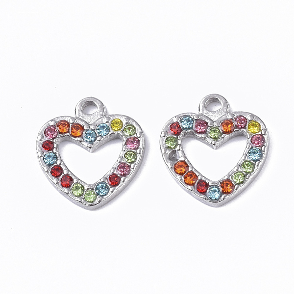 PandaHall 304 Stainless Steel Pendants, with Rhinestone, Heart, Stainless Steel Color, Colorful, 15x14x2mm, Hole: 1.5mm Stainless..., Multicolor
PandaHall 304 Stainless Steel Pendants, with Rhinestone, Heart, Stainless Steel Color, Colorful, 15x14x2mm, Hole: 1.5mm Stainless..., Multicolor