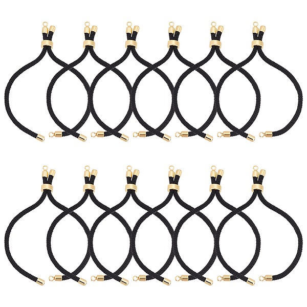 PandaHall HOBBIESAY 12Pcs Nylon Twisted Cord Link Bracelet Making, Slider Bracelet Making, with Brass Findings, Round, Black, 22~23cm, Hole...
PandaHall HOBBIESAY 12Pcs Nylon Twisted Cord Link Bracelet Making, Slider Bracelet Making, with Brass Findings, Round, Black, 22~23cm, Hole...