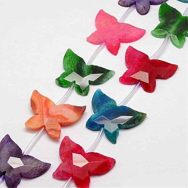 PandaHall Natural & Dyed Crackle Agate Bead Strands, Maple Butterfly, Faceted, Mixed Color, 35~38x45~47x6~10mm, Hole: 1.5mm, about..., Multicolor
PandaHall Natural & Dyed Crackle Agate Bead Strands, Maple Butterfly, Faceted, Mixed Color, 35~38x45~47x6~10mm, Hole: 1.5mm, about..., Multicolor